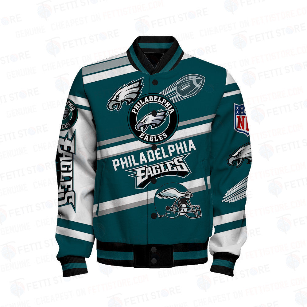 Philadelphia Eagles American Football League Pattern Varsity Jacket - All-Over-Printed Jacket
