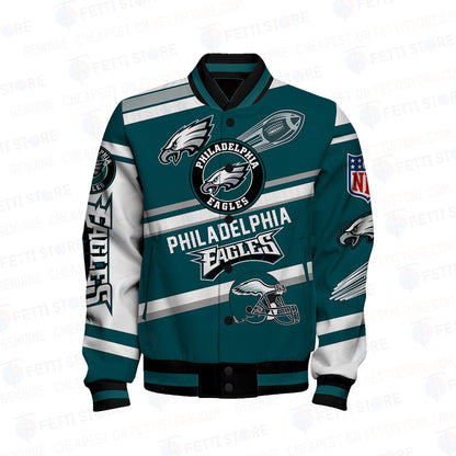 Philadelphia Eagles American Football League Pattern Varsity Jacket - All-Over-Printed Jacket