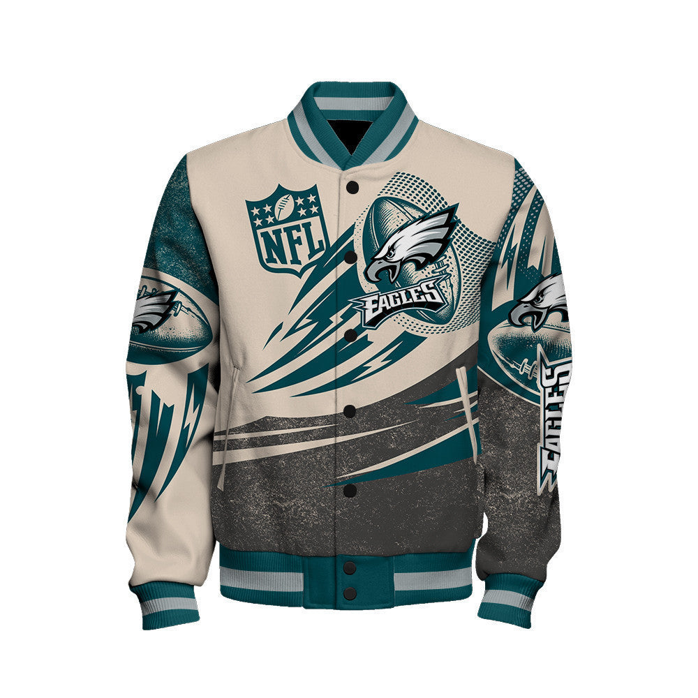 Philadelphia Eagles - National Football League Customized AOP Varsity Jacket V10 - All-Over-Printed Jacket
