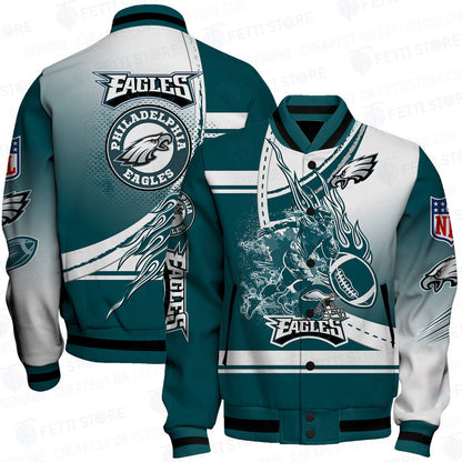Philadelphia Eagles American Football League Pattern Varsity Jacket SH1 V3 - All-Over-Printed Jacket