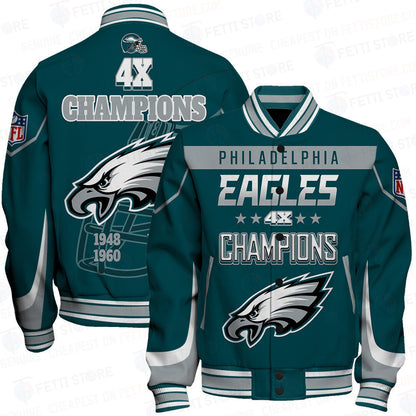 Philadelphia Eagles 4X Super Bowl Champions Varsity Jacket - All-Over-Printed Jacket