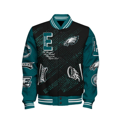 Philadelphia Eagles National Football League Pattern Varsity Jacket V13 - All-Over-Printed Jacket