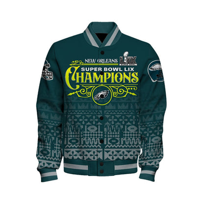 Philadelphia Eagles Super Bowl LIX Champions More Than Just A Game Varsity Jacket - All-Over-Printed Jacket