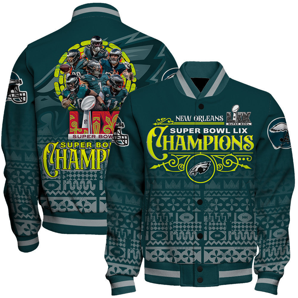 Philadelphia Eagles Super Bowl LIX Champions More Than Just A Game Varsity Jacket - All-Over-Printed Jacket