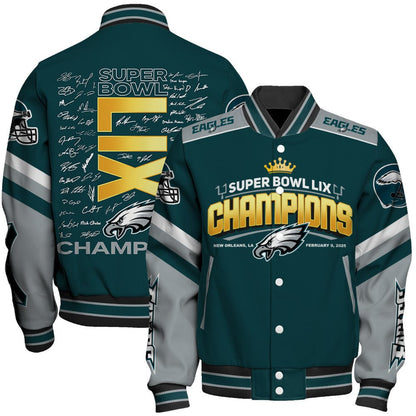 Philadelphia Eagles Super Bowl LIX Champions The Perfect Flight Varsity Jacket - All-Over-Printed Jacket