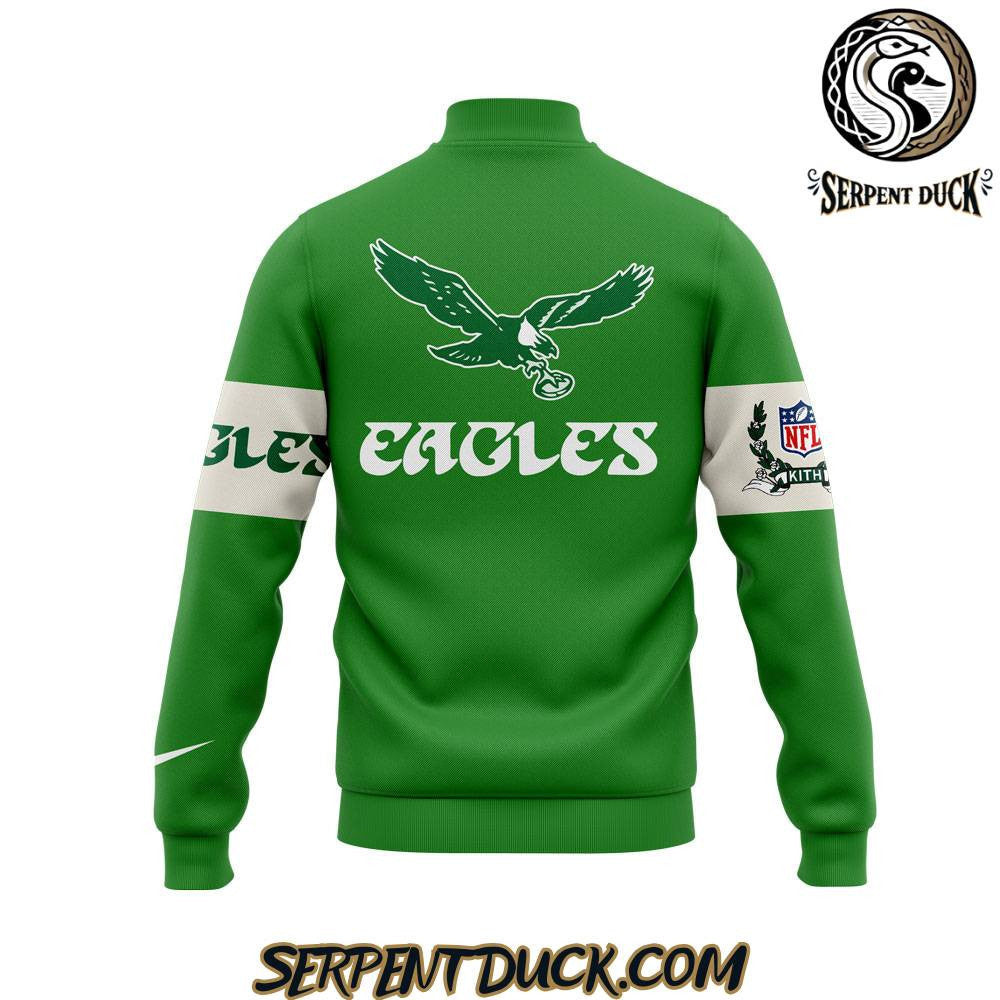 Philadelphia Eagles Karl-Anthony Towns Baseball Jacket Varsity Jacket - Kelly Green - All-Over-Printed Jacket