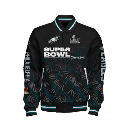 Philadelphia Eagles Super Bowl LIX Champions Soaring High Varsity Jacket - All-Over-Printed Jacket