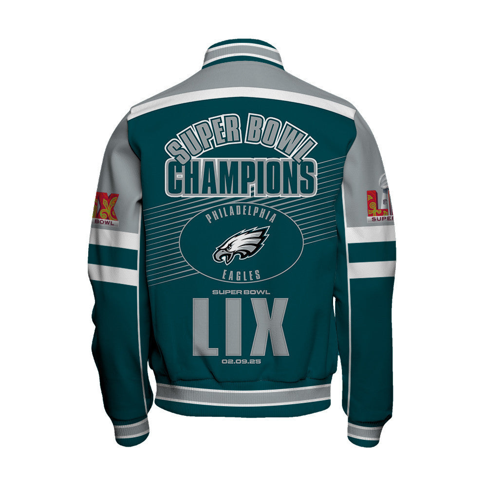 Philadelphia Eagles Super Bowl LIX Achieve Dream Varsity Jacket - All-Over-Printed Jacket