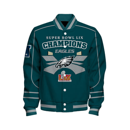Philadelphia Eagles Super Bowl LIX The New King Varsity Jacket - All-Over-Printed Jacket