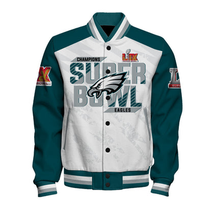 Philadelphia Eagles Super Bowl LIX Champions The King Of The Field Varsity Jacket - All-Over-Printed Jacket