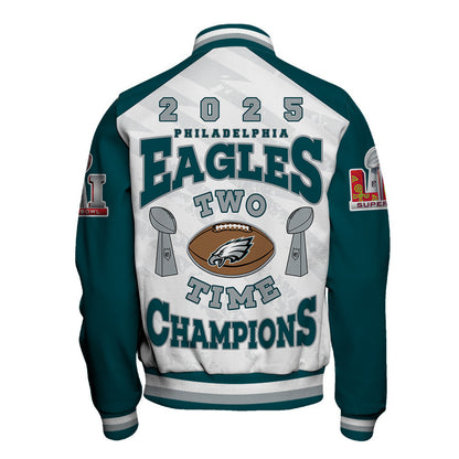 Philadelphia Eagles Super Bowl LIX Champions The King Of The Field Varsity Jacket - All-Over-Printed Jacket