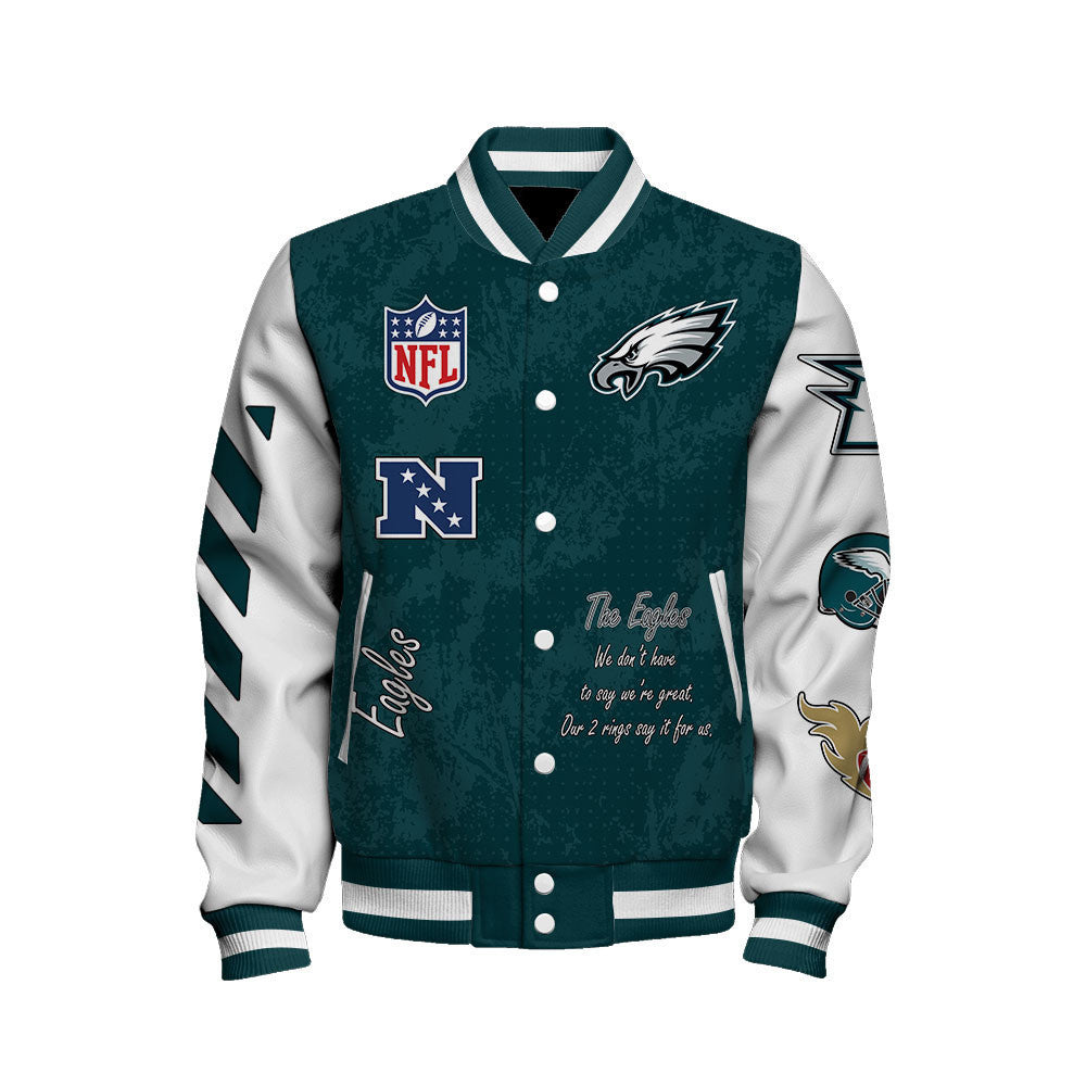 Philadelphia Eagles 2X Super Bowl LIX Champions Winning Spirit Varsity Jacket - All-Over-Printed Jacket