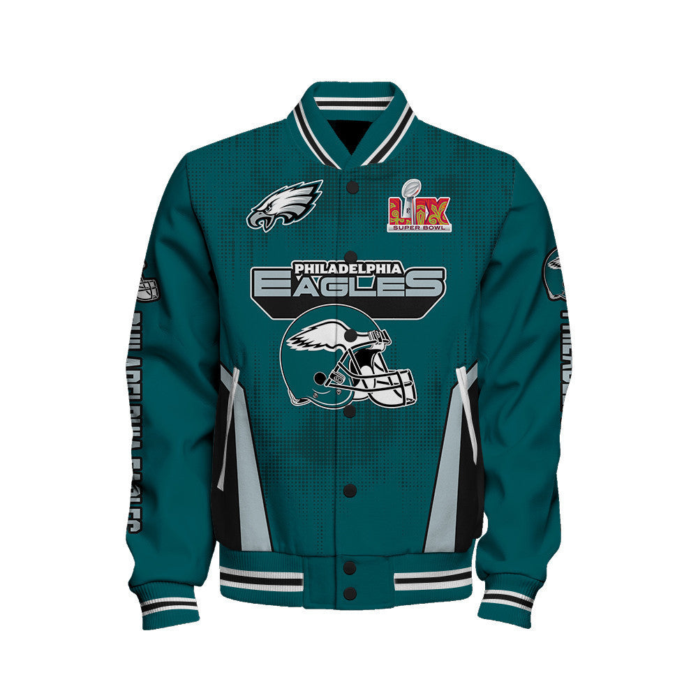 Philadelphia Eagles Super Bowl LIX Champions Feared Opponents Varsity Jacket - All-Over-Printed Jacket