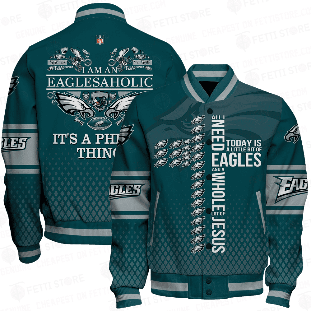 Philadelphia Eagles - National Football League AOP Varsity Jacket STM V1 - All-Over-Printed Jacket