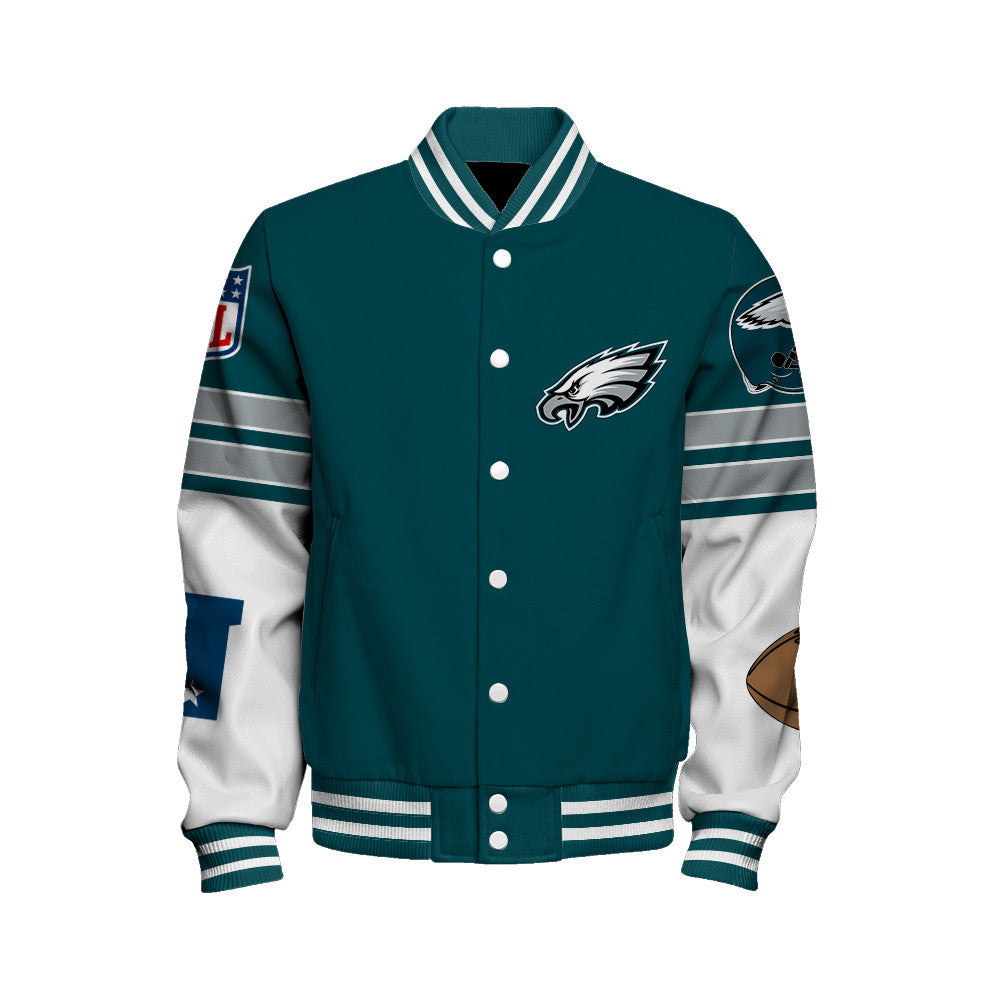 Philadelphia Eagles National Football League 2024 Feel The Power Unisex Varsity Jacket - All-Over-Printed Jacket