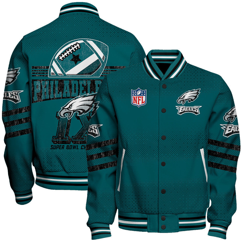 Philadelphia Eagles Football Team Proud Of Every Championship Win Unisex Varsity Jacket - All-Over-Printed Jacket