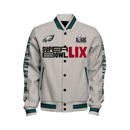Philadelphia Eagles Super Bowl LIX Champions From The Gridiron To Glory Varsity Jacket - All-Over-Printed Jacket