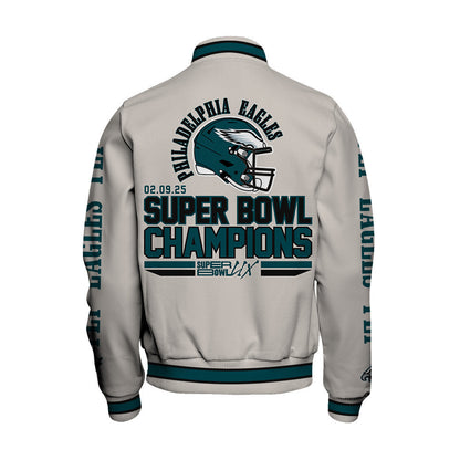 Philadelphia Eagles Super Bowl LIX Champions From The Gridiron To Glory Varsity Jacket - All-Over-Printed Jacket