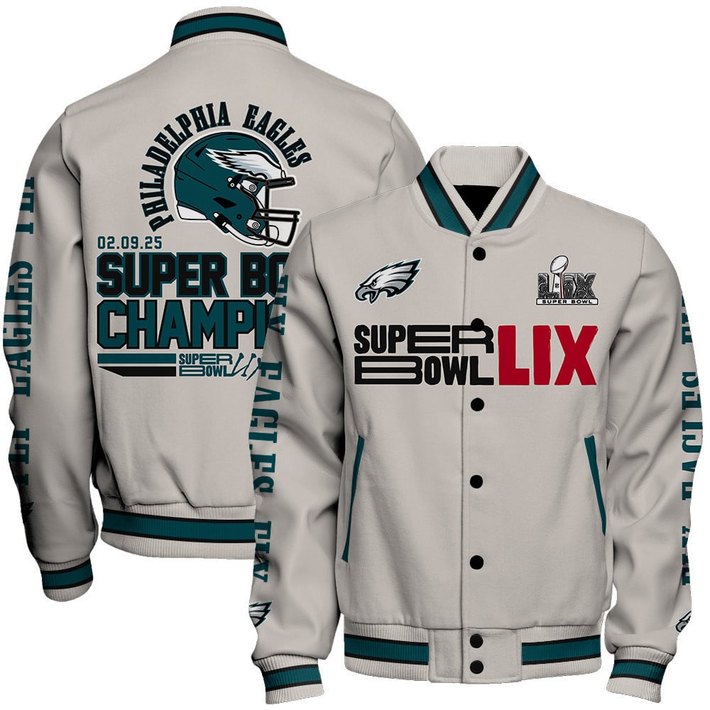 Philadelphia Eagles Super Bowl LIX Champions From The Gridiron To Glory Varsity Jacket - All-Over-Printed Jacket
