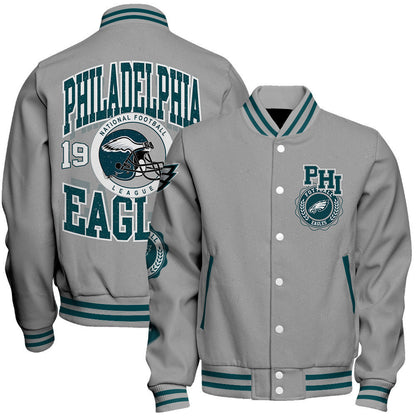 Philadelphia Eagles NFL 2024 -25 Feel The Power Unisex Varsity Jacket - All-Over-Printed Jacket