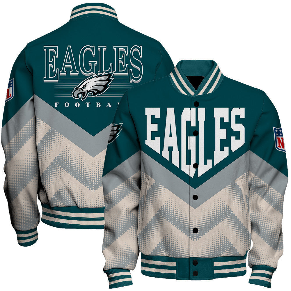 Philadelphia Eagles Football Team 2024 - 25 We Are One Unisex Varsity Jacket - All-Over-Printed Jacket