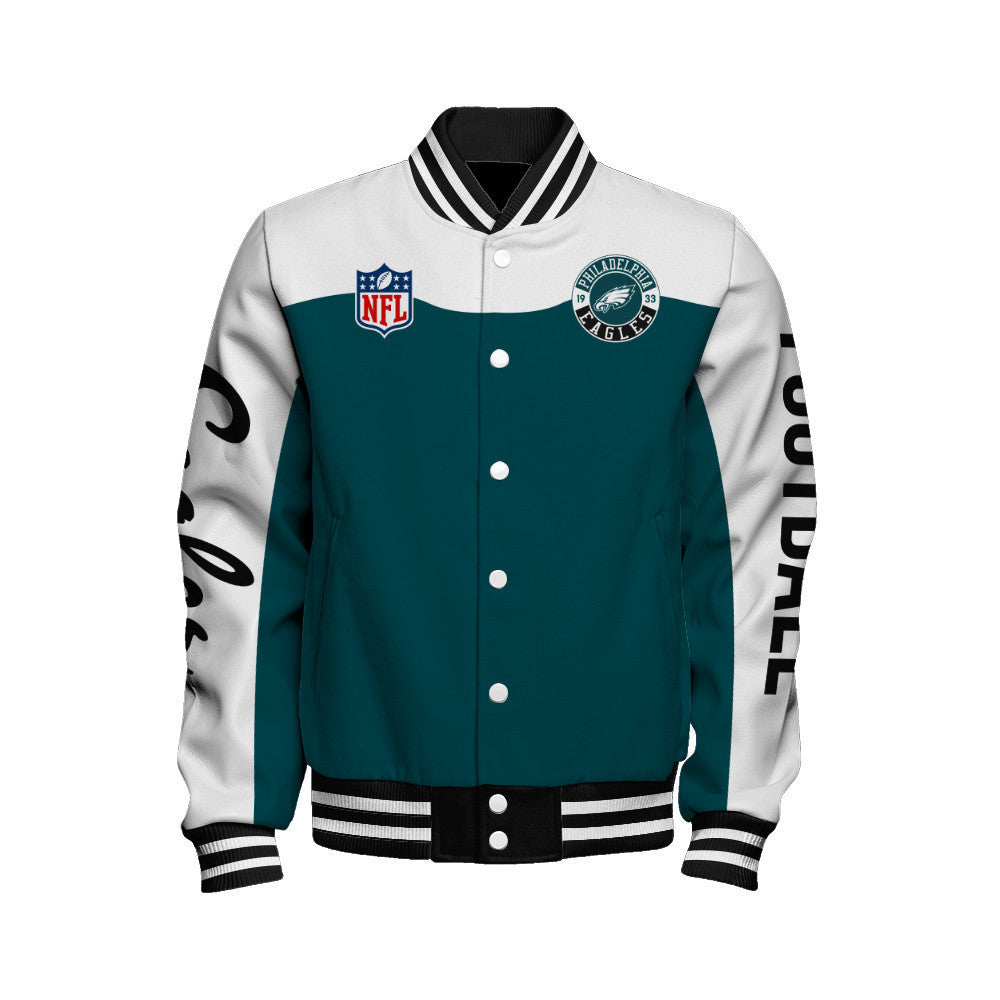 Philadelphia Eagles National Football League 2024 Face Any Weather Unisex Varsity Jacket - All-Over-Printed Jacket