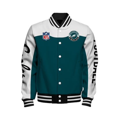 Philadelphia Eagles National Football League 2024 Face Any Weather Unisex Varsity Jacket - All-Over-Printed Jacket