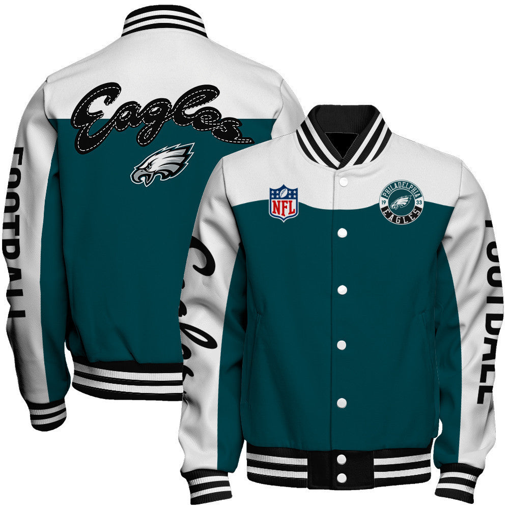Philadelphia Eagles National Football League 2024 Face Any Weather Unisex Varsity Jacket - All-Over-Printed Jacket