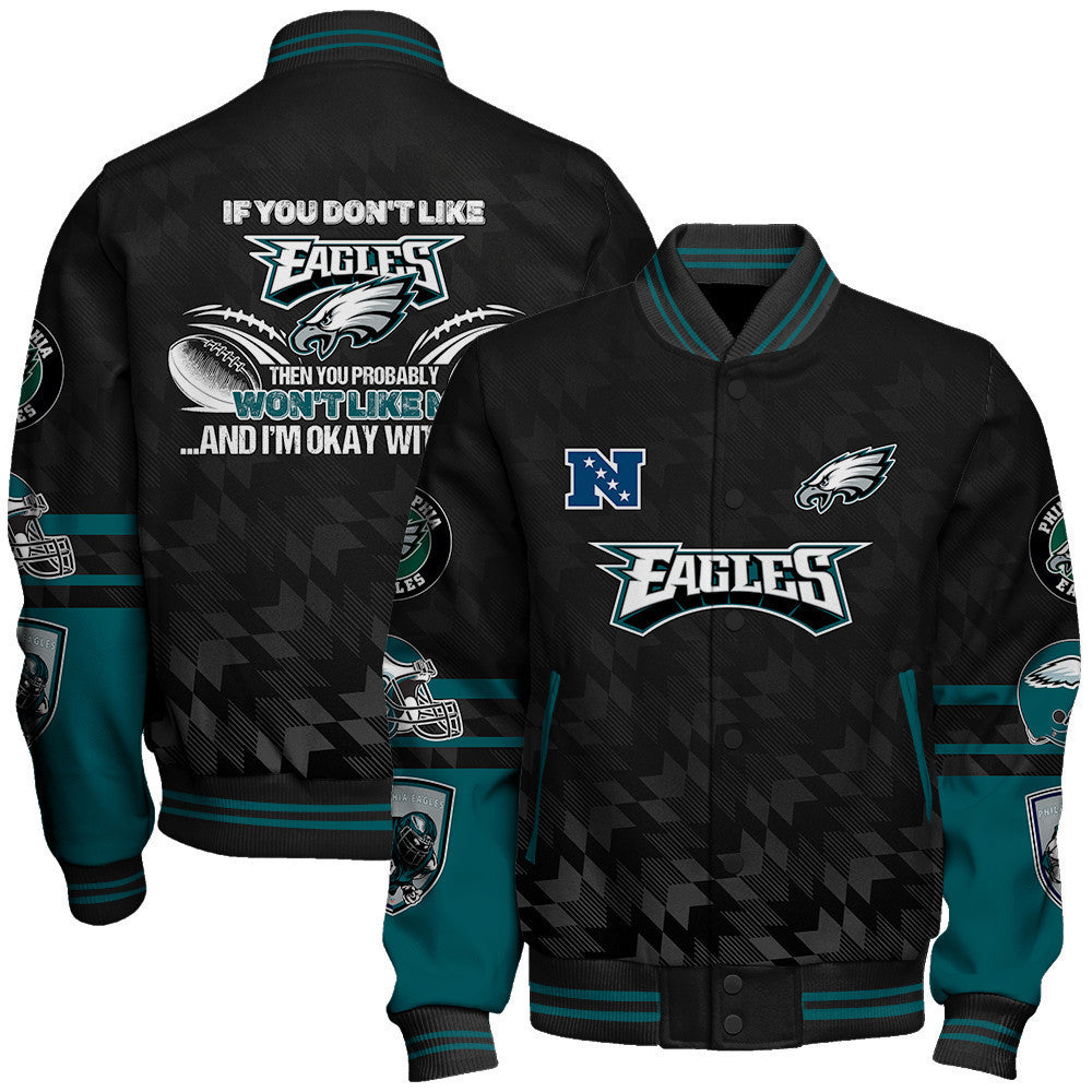 Philadelphia Eagles NFL 2024 National Football Conference Unisex Varsity Jacket V12 - All-Over-Printed Jacket