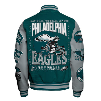 Philadelphia Eagles NFL 2024 National Football Conference Unisex Varsity Jacket V3 - All-Over-Printed Jacket