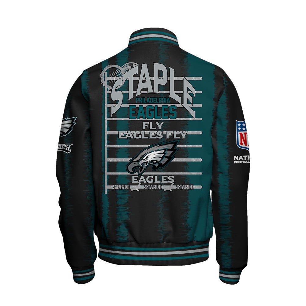 Philadelphia Eagles Football Team 2024 - 25 Independent, Individual Unisex Varsity Jacket - All-Over-Printed Jacket
