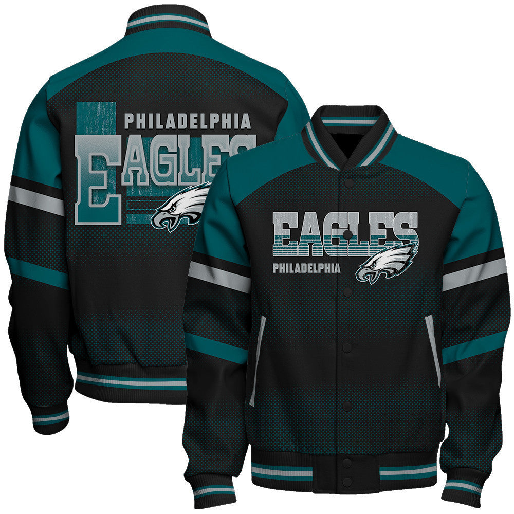 Philadelphia Eagles Football Team 2024 - 25 Fearless Warrior Unisex Varsity Jacket - All-Over-Printed Jacket