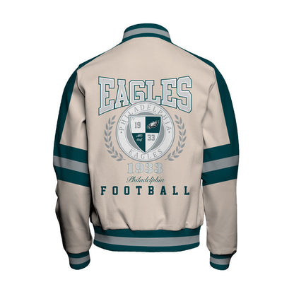 Philadelphia Eagles Football Team 2024 -25 Feel The Power Unisex Varsity Jacket - All-Over-Printed Jacket