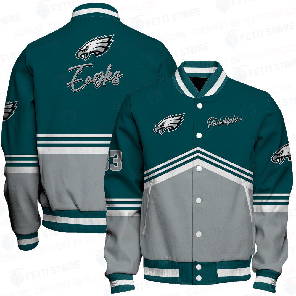 Philadelphia Eagles - National Football League AOP Varsity Jacket V4 - All-Over-Printed Jacket