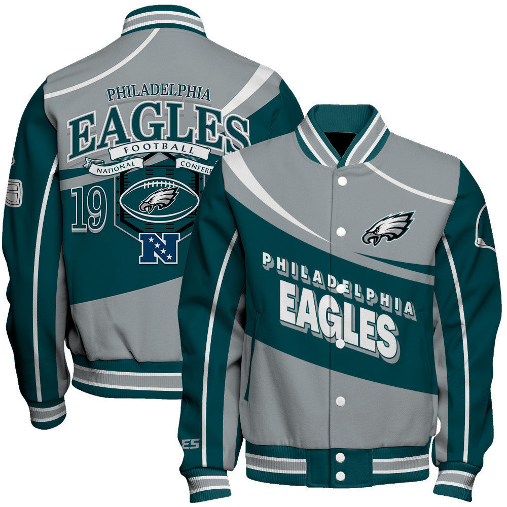 Philadelphia Eagles Football Team 2024- 25 Supreme On The Pitch Unisex Varsity Jacket - All-Over-Printed Jacket