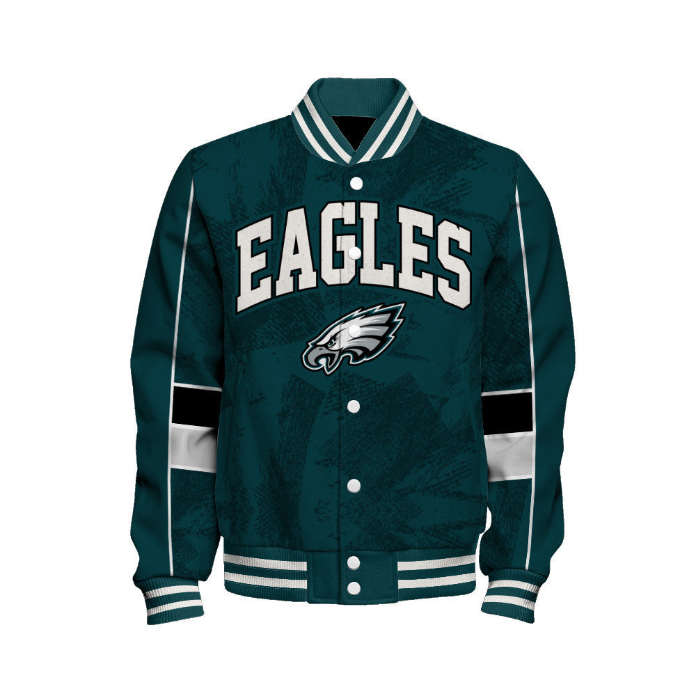 Philadelphia Eagles Football Team 2024 - 25 Cheering Symbols Unisex Varsity Jacket - All-Over-Printed Jacket