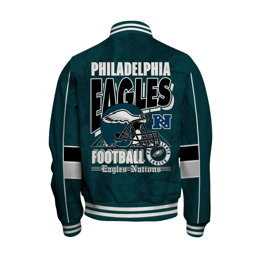 Philadelphia Eagles Football Team 2024 - 25 Cheering Symbols Unisex Varsity Jacket - All-Over-Printed Jacket