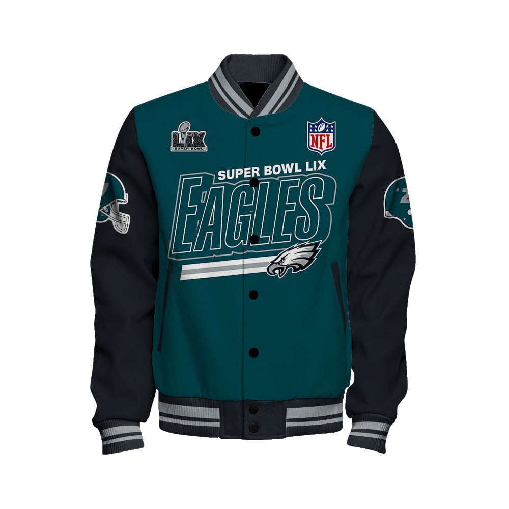 Philadelphia Eagles Super Bowl LIX The Worthy Champions Varsity Jacket - All-Over-Printed Jacket