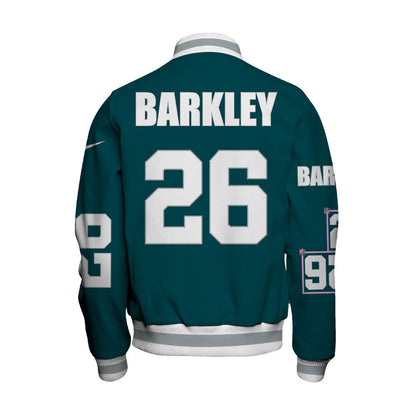 Saquon Barkley #26 Philadelphia Eagles National Football League 2024 Unique Design Unisex Varsity Jacket - All-Over-Printed Jacket