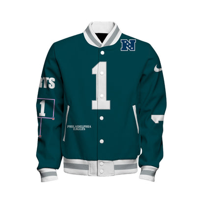 Jalen Hurts #1 Philadelphia Eagles National Football League 2024 Unique Design Unisex Varsity Jacket - All-Over-Printed Jacket