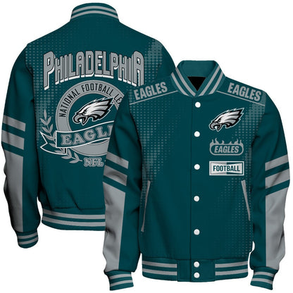 Philadelphia Eagles Football Team 2024 - 25 The Light Of The Star Unisex Varsity Jacket - All-Over-Printed Jacket