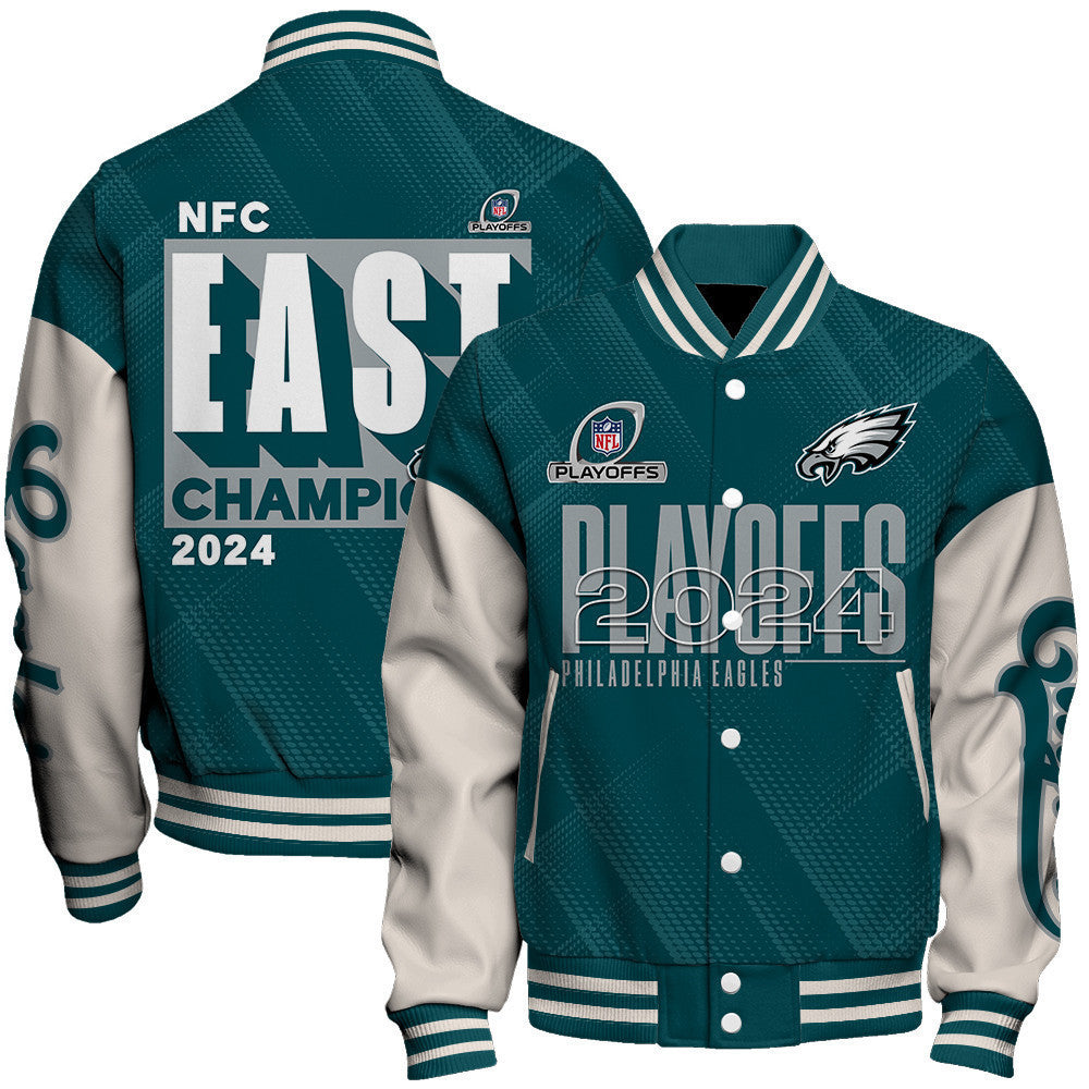 Philadelphia Eagles NFC EAST Champions 2024 Unisex Varsity Jacket - All-Over-Printed Jacket