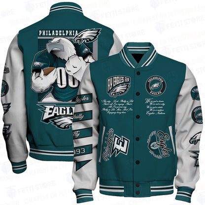 Philadelphia Eagles Off - White Style Pattern Varsity Jacket STM - All-Over-Printed Jacket