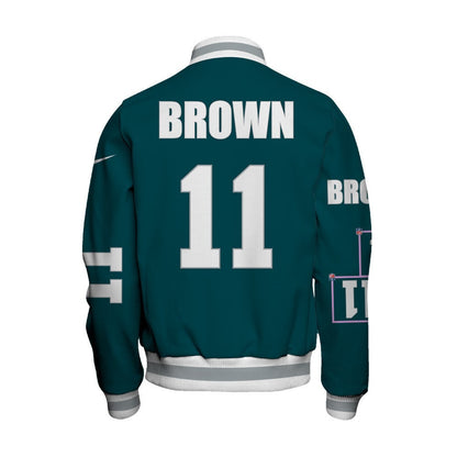 A. J. Brown #11 Philadelphia Eagles National Football League 2024 Unique Design Unisex Varsity Jacket - All-Over-Printed Jacket