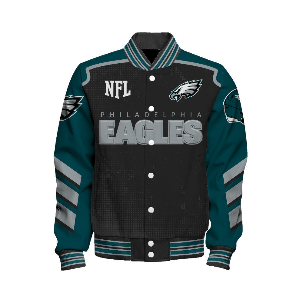Philadelphia Eagles Football Team 2024- 25 Relentless Determination Unisex Varsity Jacket - All-Over-Printed Jacket