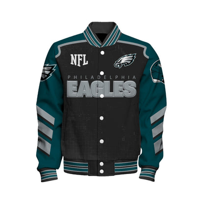 Philadelphia Eagles Football Team 2024- 25 Relentless Determination Unisex Varsity Jacket - All-Over-Printed Jacket