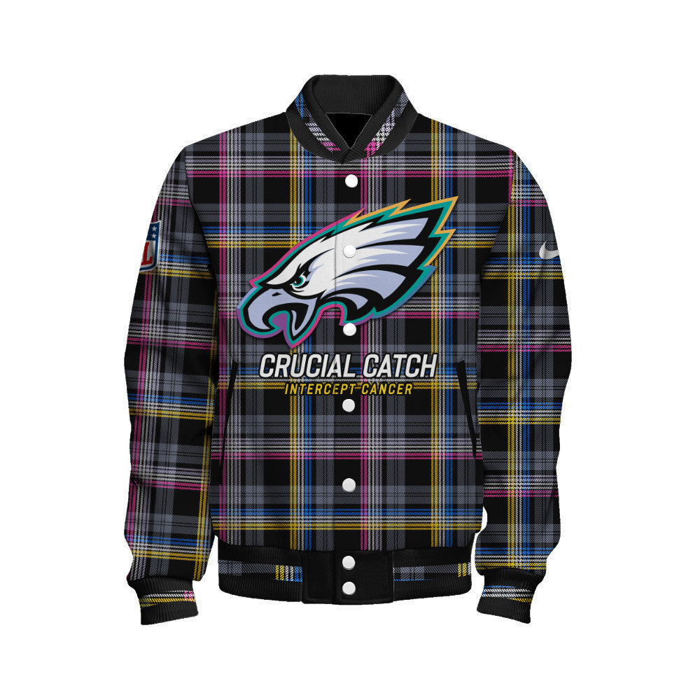 Philadelphia Eagles National Football League 2024 Crucial Catch Unisex Varsity Jacket - All-Over-Printed Jacket