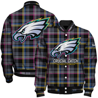 Philadelphia Eagles National Football League 2024 Crucial Catch Unisex Varsity Jacket - All-Over-Printed Jacket