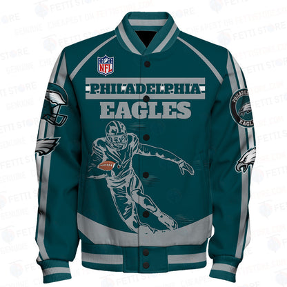 Philadelphia Eagles National Football League Print Varsity Jacket STM V3 - All-Over-Printed Jacket