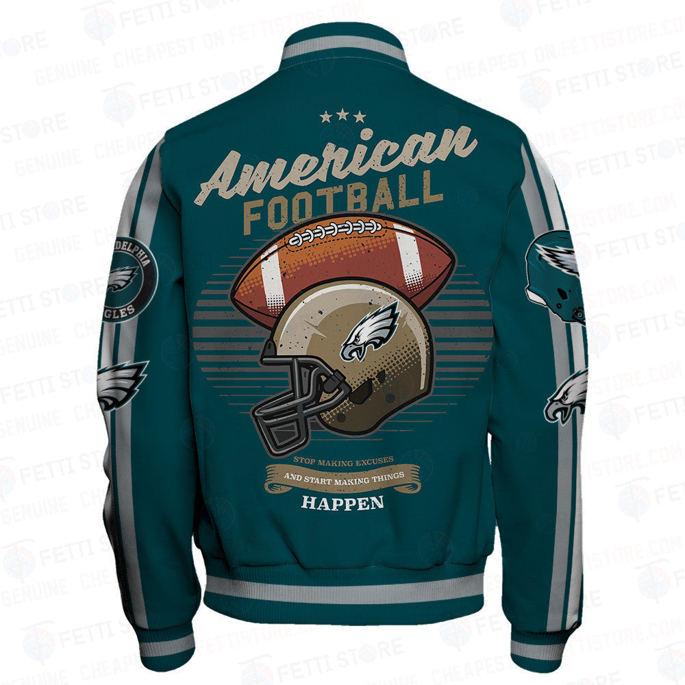 Philadelphia Eagles National Football League Print Varsity Jacket STM V3 - All-Over-Printed Jacket